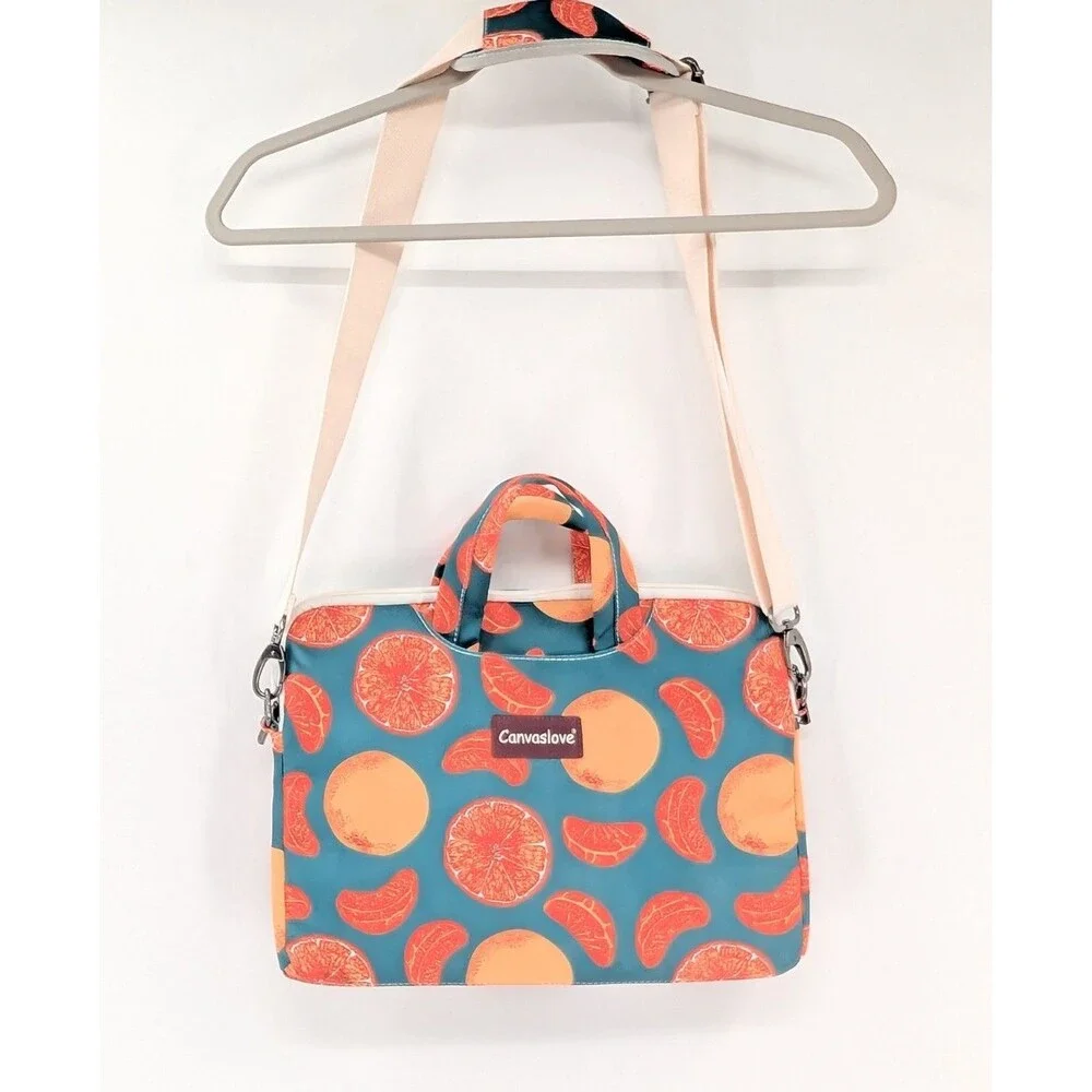 Canvaslove Teal with Oranges Fruit Colorful  Laptop Office Shoulder Bag 14